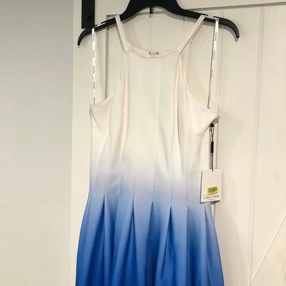 NWT Calvin Klein Ombre Halter Fit & Flare Dress Size S - Picture 5 of 5